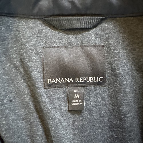 Banana Republic Water Resistant Field Jacket Black Men Med Tall Outerwear Hooded - Picture 2 of 13