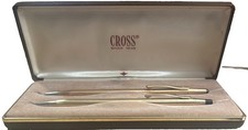Vintage Cross Classic Century 10KT GF Ballpoint  Pencil Set Original Case USA