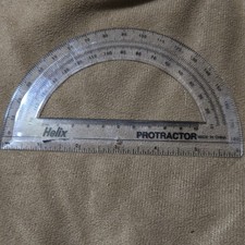 Helix Clear Plastic Protractor Modern School Supply for Boys Girls
