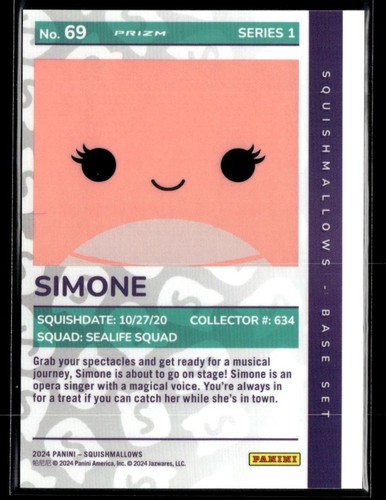 2024 Panini Squishmallows #69 Simone Optichrome - Picture 2 of 2