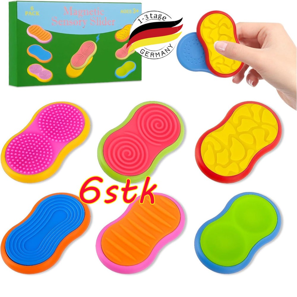 Fidget Toys, 6 Stück Magnetische Slider Sensory Toys für Autismus & ADHS Kinder