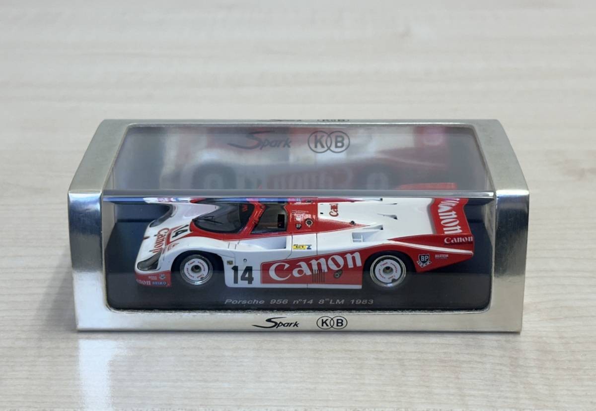 【美品】1/43 スパーク/KB Porsche 956 Canon 1983 Spark Canon Porsche 956 1/43 Model Car 1983 Le Mans 8th