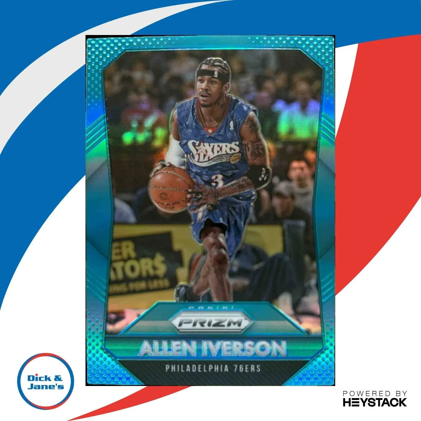 2015-16 Panini Prizm Allen Iverson Light Blue /199 #286 Philadelphia 76ers