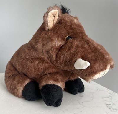 DolliBu Plush Land Warthog Wild Boar Pig Stuffed Animal Razorback Hog