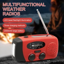 Solar Radio Hand Crank With LED Flashlight Multifunctional Emergency for Camping