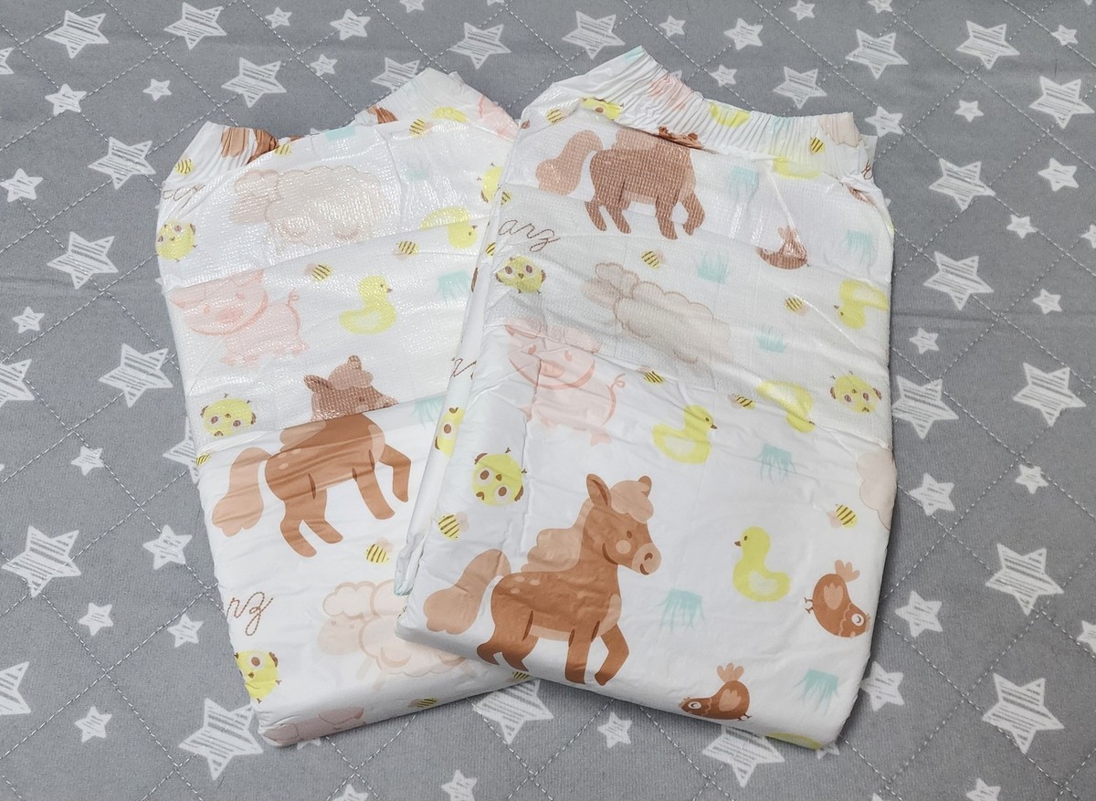 Abdl Lot Of 2 Rearz Barnyard Adult Diapers Plastic Backed Size