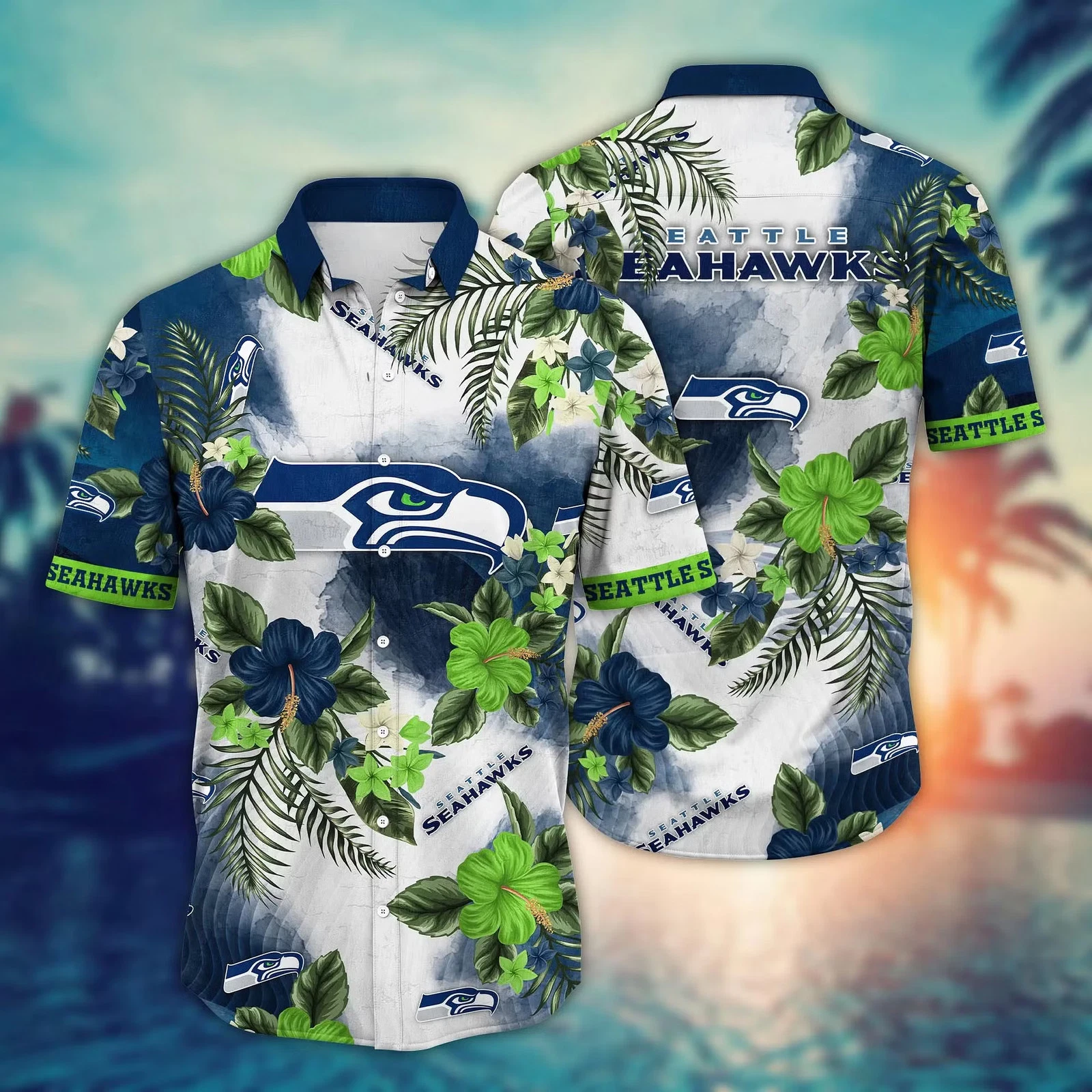 Seattle Seahawks Hawaiian Lemon Tropical Aloha Shirt
