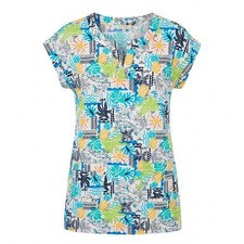 Escape by Habitat Clothes MEDIUM Tropical Island Print Cotton Dress Blue White