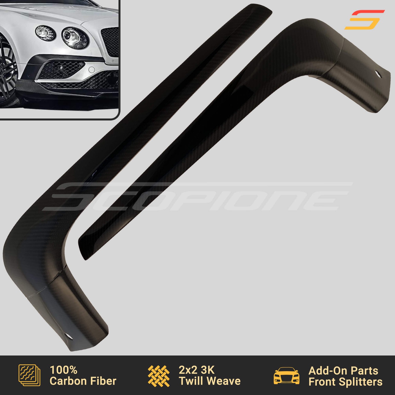 Scopione Carbon Full Body Kit for Bentley 16-18 Continental GT V8 S GTC: 6 Parts
