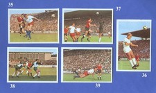 Bergmann 1966/67 - 5 Sammelbilder --- Nr. 35 - 39 aus Fussball Sammelalbum
