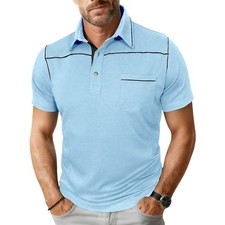 Men's Polo Shirt Casual Short Sleeve Golf Shirt Summer Vacation Beach Shirts