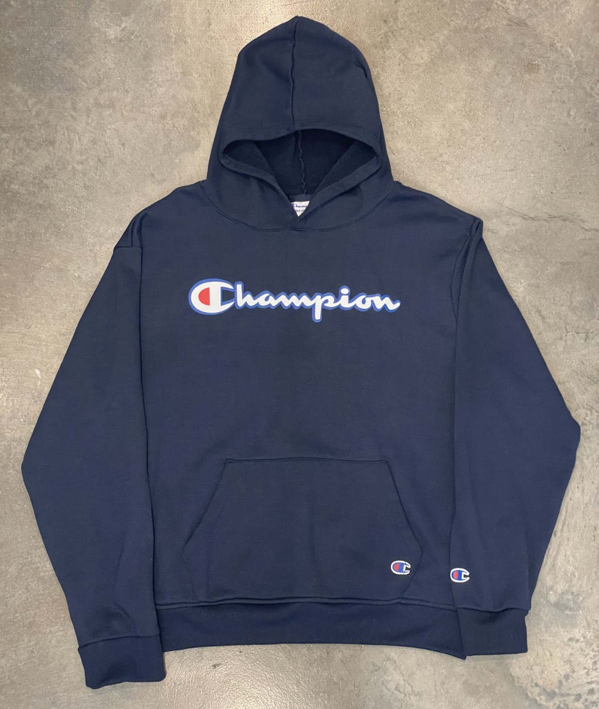 Champion Hoodie Men XL Navy Blue Logo Pullover Athletic Casual Streetwear thumbnail 4