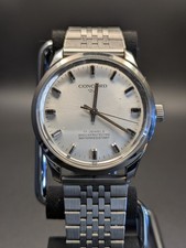 CONCORD Hand-Wound Men's Watch, 17 Jewels, Shock Protected, Working