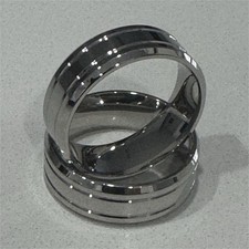 Stainless Steel Silver Wedding Rings Set, 2pcs for 20