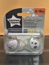 Tommee Tippee Orthodontic Pacifiers 6-18 Months 2 PK Woodland Stars Free Ship
