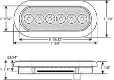 Optronics TLL12RK 6" Oval Sealed LED Tail Light Kit, Red
