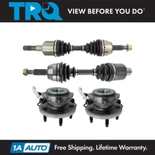 TRQ Front CV Axle Shaft Assembly Wheel Hub Bearing Set 4pc for Ranger B4000