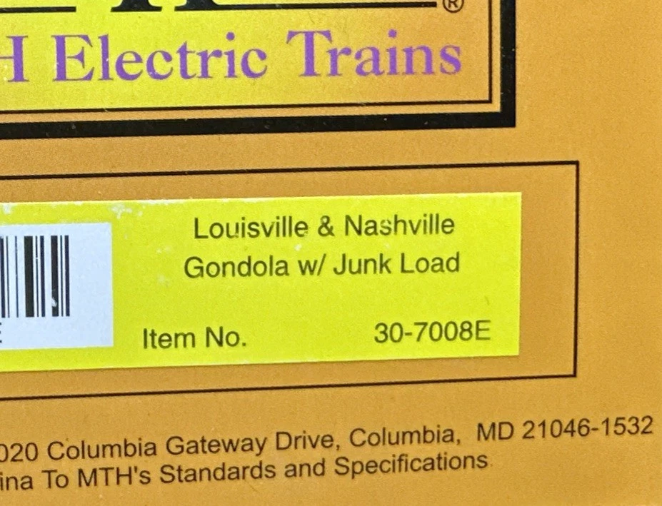 MTH RAIL KING 30-7008 LOUISVILLE & NASHVILLE Gondola w/ Junk Load O-Gauge L&N - Image 4 of 4