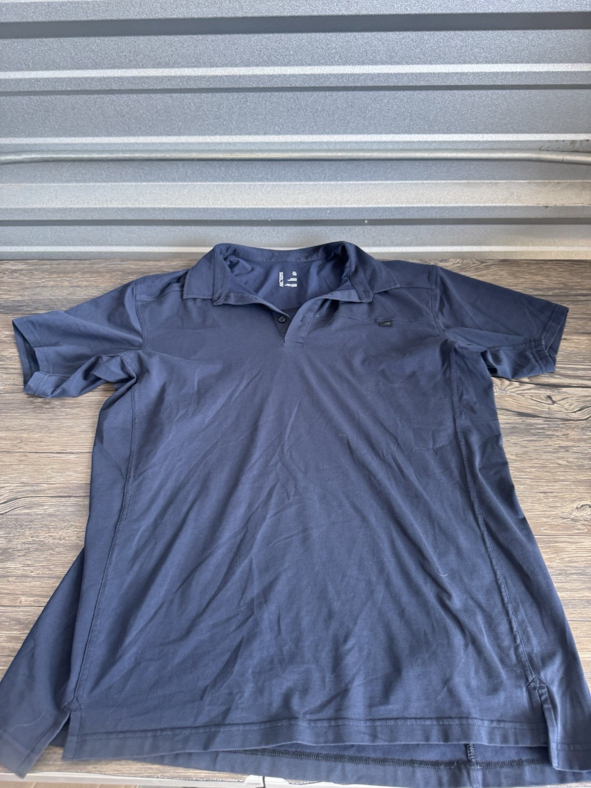 Polo Arc'teryx uomo XL blu golf performance manica corta pullover spacco