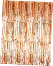 6.4 ft x 8.2 ft Metallic Tinsel Foil Fringe Curtains,Pack of 2 Party Streamer