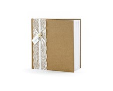 Gästebuch Spitze Hochzeitsbuch Hochzeitsgästebuch Album Blanko Hardcover natur