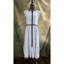 Draper James 100% Silk Tulip Midi Dress Size 10 – Vintage-Inspired Dream in Blue