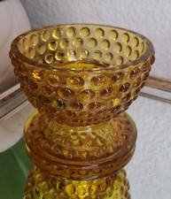 Vintage Amber Glass Fairy Light Base Hobnail ...