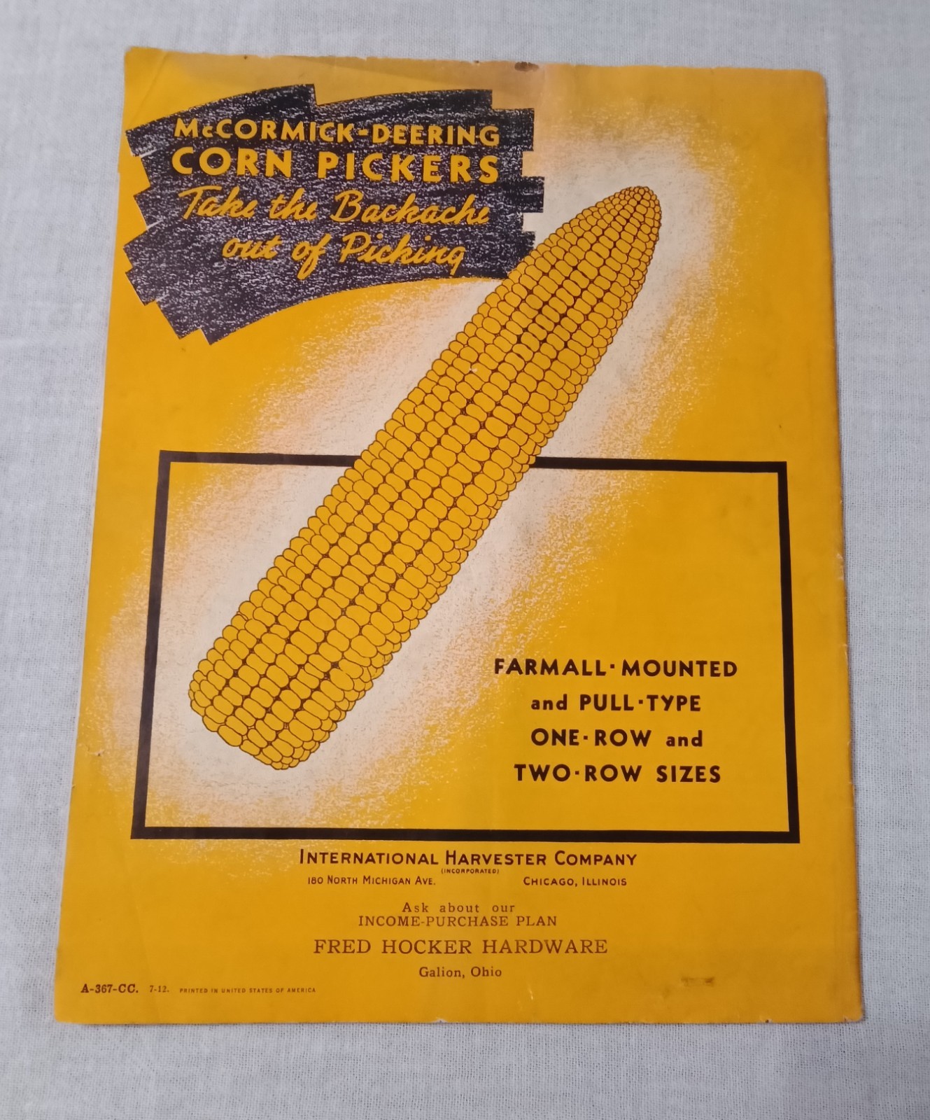 1921 IH INTERNATIONAL HARVESTER MCCORMICK-DEERING CORN PICKERS BROCHURE CATALOG