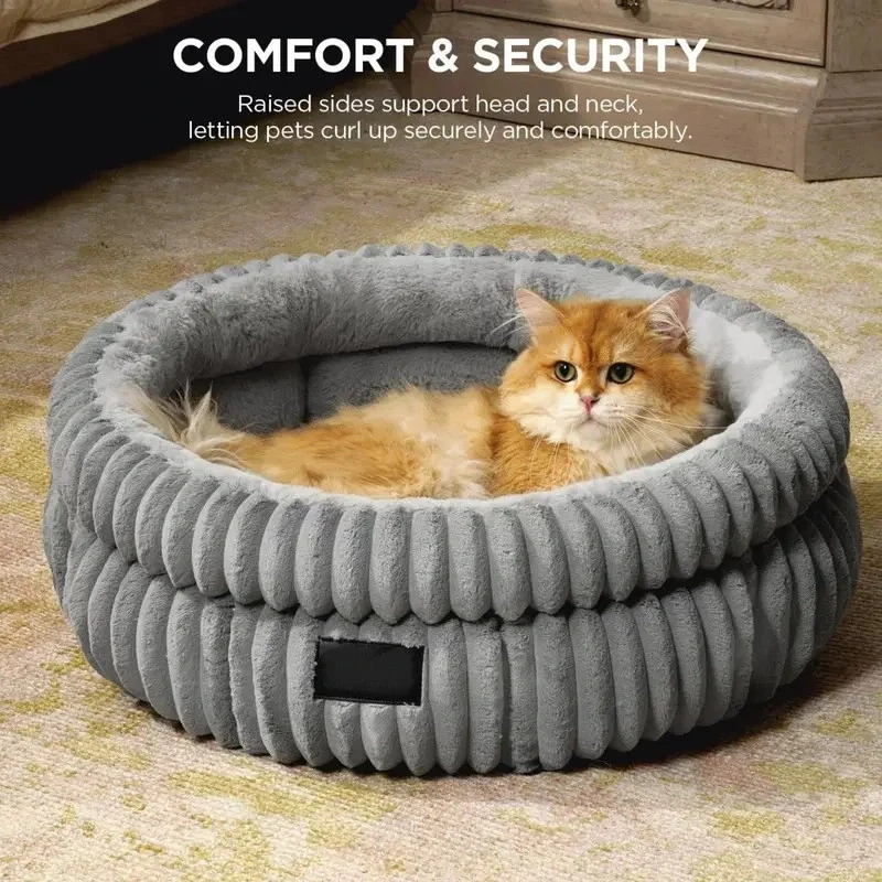 20-24" Pet Bed Washable Cat Beds Fluffy Cat Sofa for Medium Small Dogs Non-Slip - Image 2 of 4