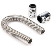 24" Flexible Radiator Hose Kit Flex Stainless Steel Universal Hot Rod Chevy Ford