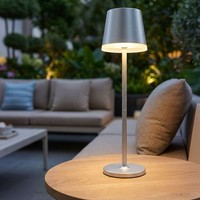 Solarleuchte AußEn Tischlampe Gartenleuchte Silber Akku Verstellbar Led H 41Cm