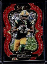 2025 Panini Select Jayden Reed Suite Level Red Disco Prizm #/49 Packers