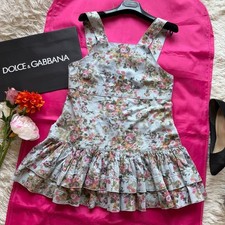 D&G Dolce & Gabbana Floral Salopette Overall Tunic Denim Look Women's Size 40