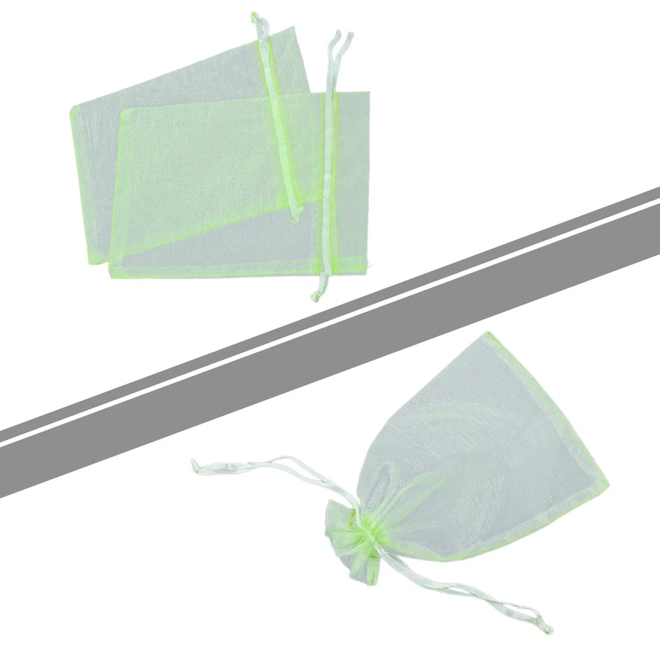 Transparent Green Organza Fruit Protection Bags Size 4x6 Inches Set of 100 - Image 3 of 4