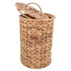 Wicker Bin with Lid Waste Paper Basket Decorative Trash Can Farmhouse