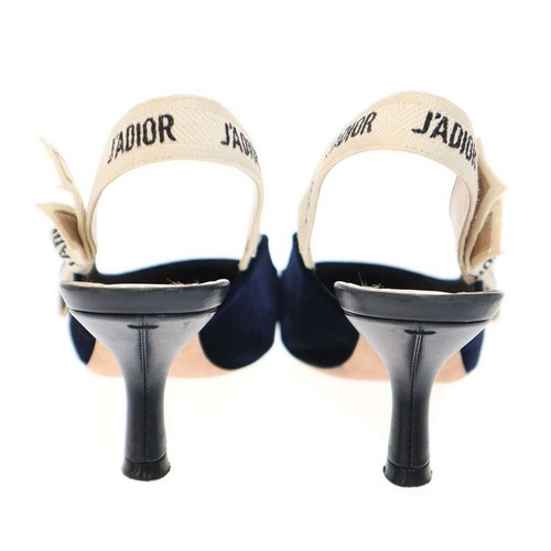 Dior J'ADIOR Logo Strap Velvet PUMPS KDC200VLRS56B Deep Blue 34 1 2 Used MESC-0 - Picture 3 of 10
