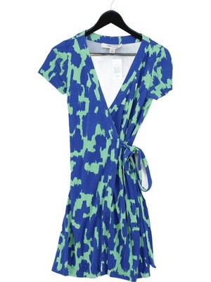 Diane von Furstenberg Wickel Minikleid UK6 in Blau