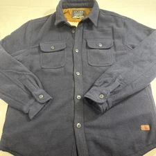 Jachs New York Men’s Wool Blend Sherpa Lined Shirt Jacket NAVY MENS XL NWT
