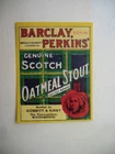 MINT BARCLAY PERKINS LONDON BOTTLED WOODBRIDGE OATMEAL STOUT BREWERY BEER LABEL