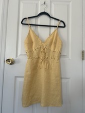 Reformation Clover Linen Dress Buttercup Yellow Size 6