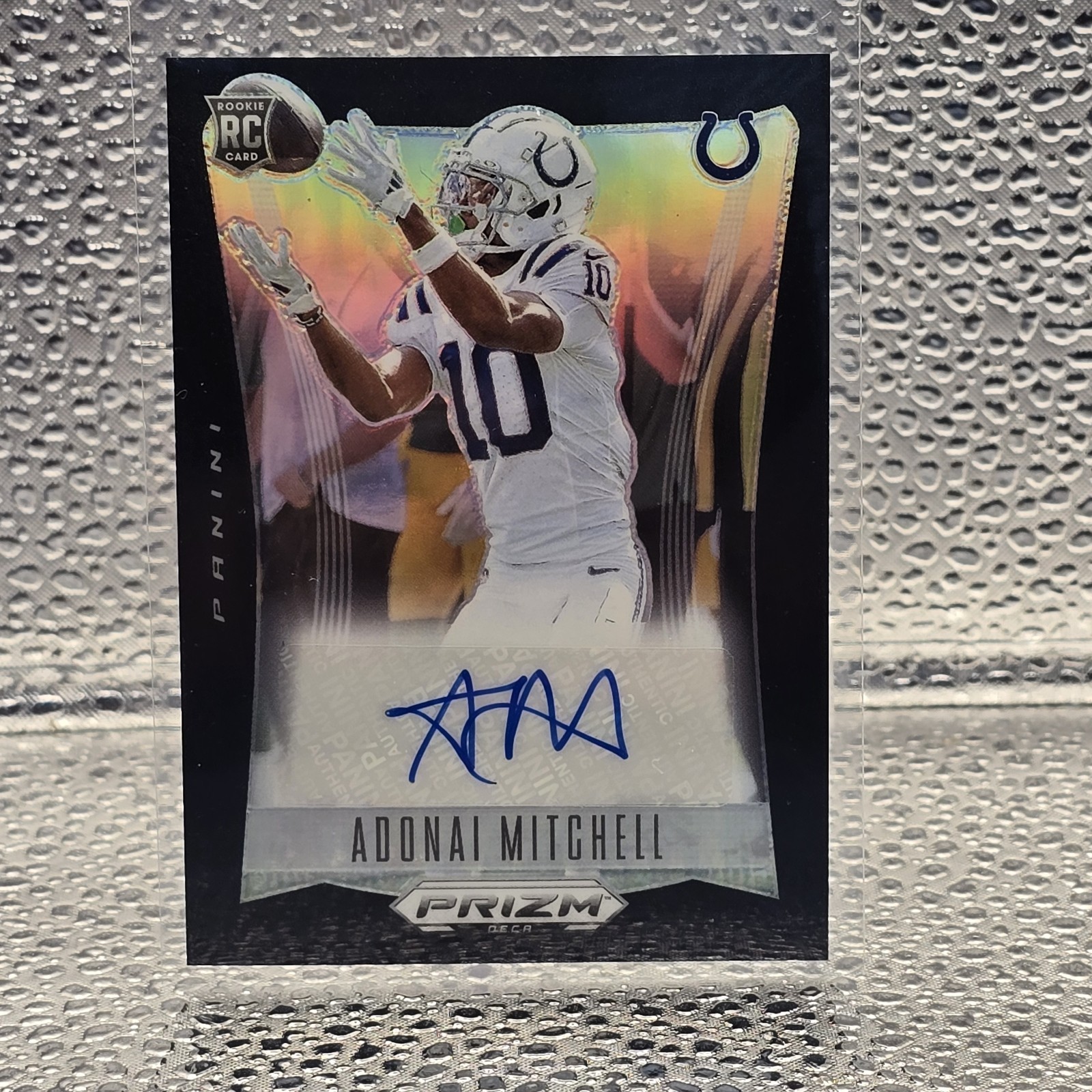 2024 Panini Prizm Deca - Signatures TRUE BLACK 1/1 Adonai Mitchell Rookie Auto