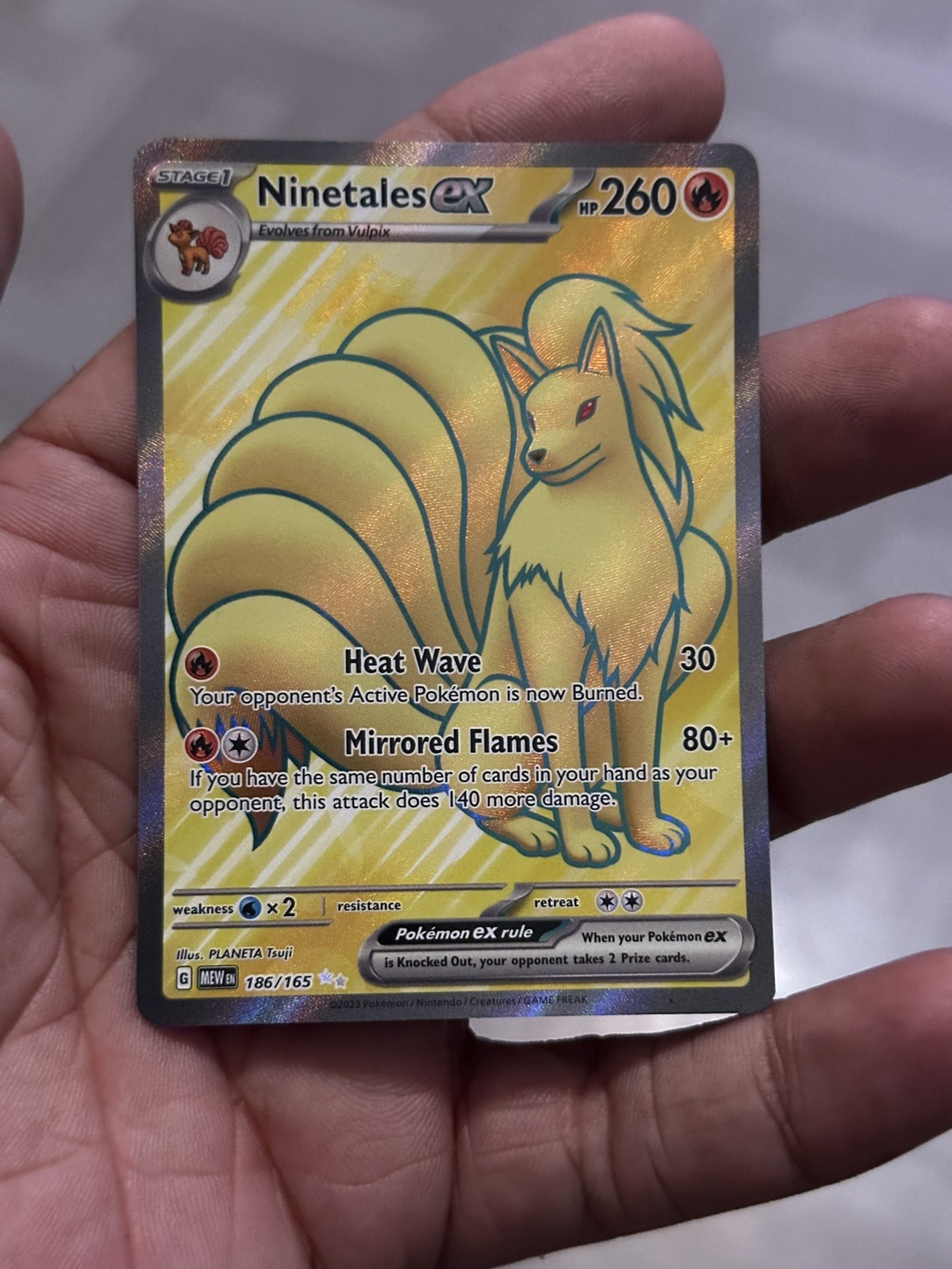 The Pokémon Company Ninetales ex 186/165 SV 151 Full Art Holo Ultra Rare EN