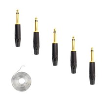 1/4" Audio Plugs 6.35mm Plug TS Male 1/4 inch Solder Type Mono Straight Conne...