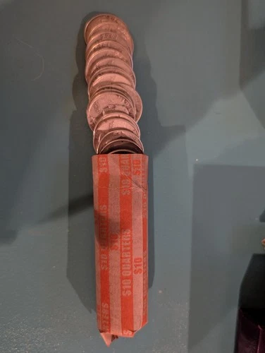 Washington Quarters 90% Silver Roll Of 40. Mixed Dates