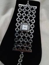 vintage Rare Valentino Garavani Stainless Steel Watch Bracelet Chain Link Womans