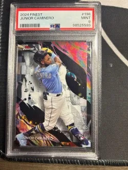 2024 Topps Finest JUNIOR CAMINERO #198 Uncommon PSA 9 Rookie RC