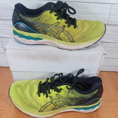 ASICS Gel Nimbus 23 Shoes Mens R 9.5/L 10.5 Yellow Black Mismatched Sneaker