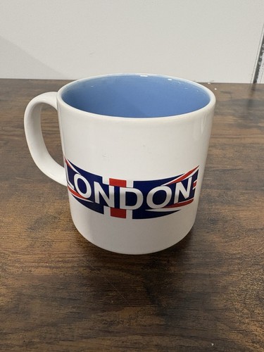 London England Kaffeetasse Becher The Queen Mother Souvenir weiß mit blau innen - Bild 3 von 10