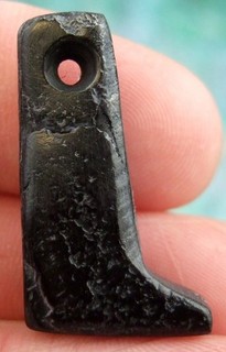 Super Fine Drilled Ohio Cannel Coal Claw Effigy Pendant with COA Arrowheads