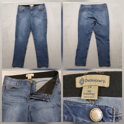 Democracy Ab Solution Itty Bitty Bootcut Jeans Women's 14 Blue Denim EUC
